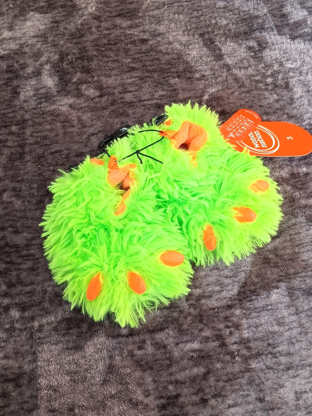 NWT Wonder Nation Green Monster Kids Slippers Size: 3